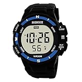 Luxus-Männer-elektronisches analoges Digital-Militärarmee-Sport-LED-Warnungs-Armbanduhr-wasserdichte Armbanduhr-beiläufige Armbanduhr - blau