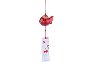 PH PandaHall Carillons Éoliens Japonais Cloches à Vent de Poisson Rouge Ornement Pendentifs Suspendus Rouge pour Cadeau Fête d'anniversaire Maison Chambre Jardin Cour Balcon Patio Décoration 1 Paquet