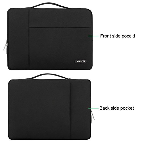 MOSISO Polyester Gewebe Multifunktionshülsen Aktenkoffer Handtaschen Kasten Abdeckung für 14 Zoll Notebook Computer Ultrabook, Schwarz - 6