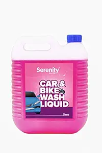 Serenity Car & Bike Wash Liquid (5 Ltr) | pH Neutral Formula | Ultra Thick Car Wash Shampoo | Easy rinse off | 2x Foam Formula Car Wash Liquid (5 liter)