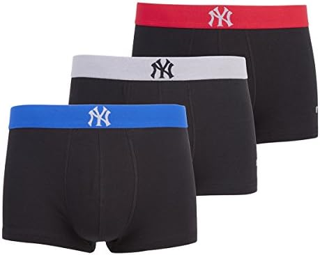 Mens Crop Boxer Trunks 3 Pack Black Multicolour Waistband