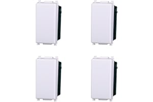 Elektronova Pulsante Unipolare 1P 10A Bianco compatibile Vimar Plana Kit 4 Pezzi 1001