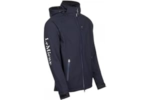 LeMieux Mens Elite Soft Shell Jacket - 2 Way Zip - Lightweight - Detachable Hood - Adjustable Cuffs