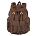 Produktbild Canvas Rucksack Herren Damen Vintage Rucksack Segeltuch Leder Gross für 14-15.6 Zoll Laptop Uni Arbeit Campus Student Reisen mit Laptopfach (Braun)