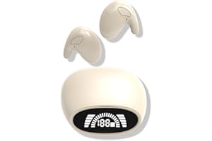 WANWEN Écouteur Bluetooth sans Fil Etanche, Oreillette Intra Auriculaire Bluetooth, Écouteur sans Fil de Sommeil Invisible étanche, Double Suppression de Bruit (Beige)