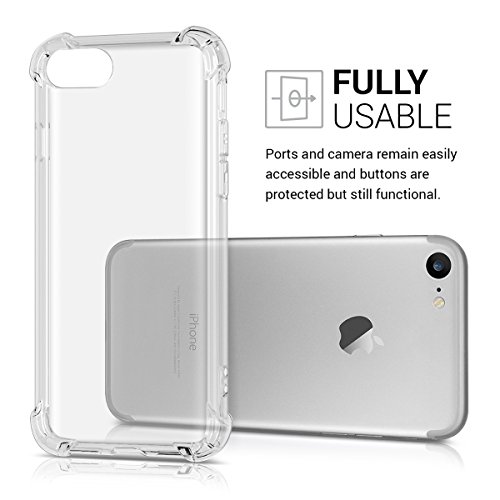 kwmobile Funda Transparente para Apple iPhone 7 8 Carcasa de Silicona TPU con protecci  n en Las Esquinas - Funda Protectora Fina y Transparente para Smartphone Carcasa en Transparente