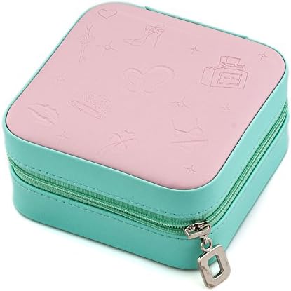 Small Faux Leather Travel Jewellery Box Jewellery Organiser Display Storage Case for Rings Earrings Necklace Birthday Gifts Party