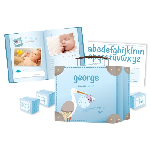 Clevamama ClevaMemories Keepsake Suitcase and Baby Record Book (Blue)