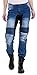 Produktbild Qaswa Damen Motorrad Jeans Motorcycle Schützende Slim Fit Motorradhose Pants