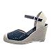 Produktbild SHE.White Keilabsatz Sandalen Sommer Damen Elegant Spitze Hohl Badesandale Mode Schnalle Wedge Plateau Offene Sommerschuhe Großformat Keile Schuhe