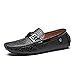 Produktbild Herren Casual Wildleder Slip On Driving Mokassins Flache Bootsschuhe Müßiggänger und Slip-Ons,Black,43