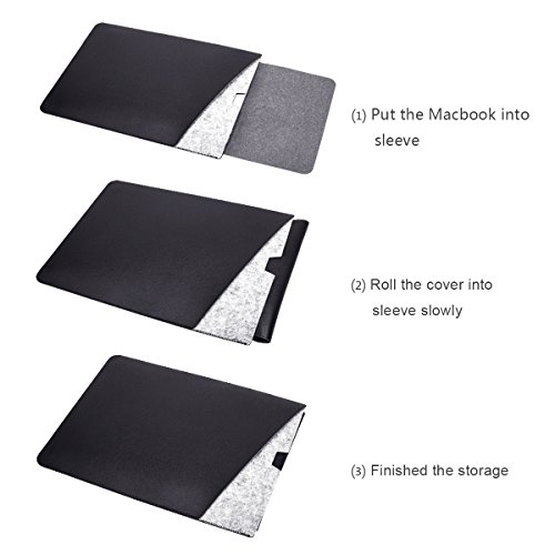 WALNEW 13 MacBook Pro 13 Zoll  A1706 A1708  Ver  ffentlicht in 2016 2017  Schutzh  lle  H  lle Sleeve Case  Cover  mit Zwei-Taschen-Design mit Gesch  