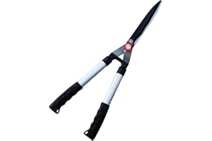 TABOR TOOLS Mechanical Hedge Shears, Manual Hedge Clippers for Trimming Borders, Topiaries Boxwood, and Decorative Grasses (B640E Aluminum Handles, Wavy Blade)