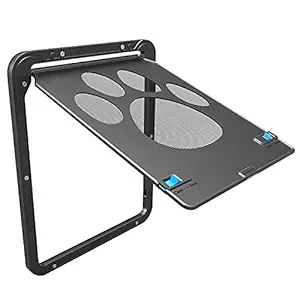 Pet Screen Door Pet Door Sliding Screen Dogs Door with Magnetic Flap Lock Automatically for Medium Large Dogs