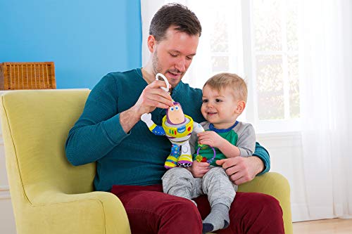 LAMAZE TOY STORY - Buzz l'Éclair, Peluche Bébé à Clip pour Berceau ou Poussette L27259, TOMY officiel, Jouet d'Éveil Bébé, Peluche Sensorielle Multicolore Convient dès la Naissance – Image 3
