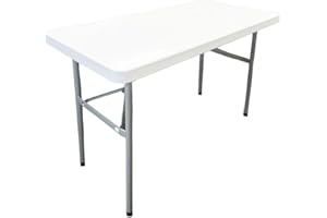 Durabull 4ft 120cm Plastic Fold Away Trestle Table - Indoor & Outdoor Solution. All Occasions -Easy Setup & Compact. 175kg Strong Capacity. Camping, Garden, Meeting, Crafting, Car Boot, Dining etc.