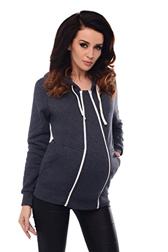 Purpless Maternity 3in1 Pregnancy Nursing Hoodie with Removable Insert 9053 (UK 18, Navy Melange)