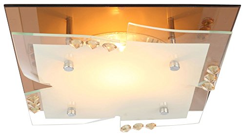 Preisvergleich Produktbild Glas Decken Leuchte Chrom Kristall verspiegelt Esszimmer Lampe Globo DUBIA 48084