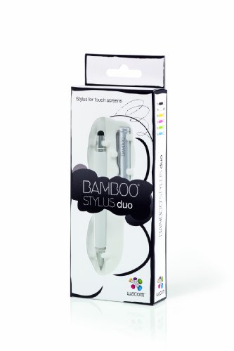 Wacom Bamboo Stylus duo CS-150W Eingabestift (für iPad, Smartphones & Tablet-PCs Kugelschreiber, Stiftspitze austauschbar) weiß - 2
