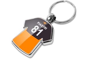 Graphics 'n' Tees For all Oscar Piastri fans, Mclaren F1 keyring team shirt, double sided keychain featuring front and rear design