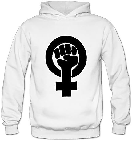 Feminist Women's Thin And Light Sport Hooded Sweatshirts For Girlfriend -  White - 