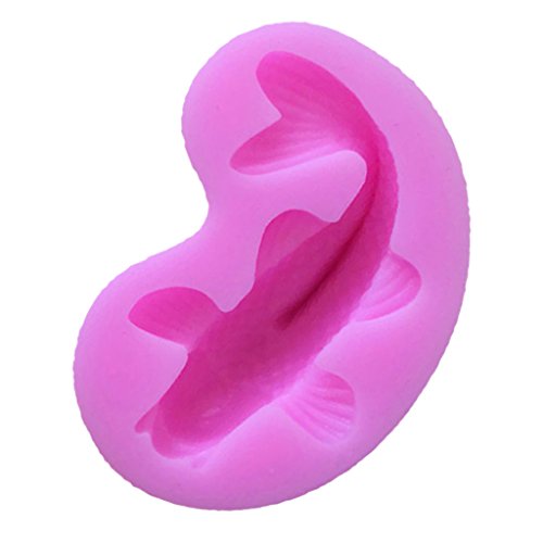 Gazechimp Silikon-Form für Fondant/Schokolade/Zuckerverzierung, für Cupcakes, Mehr Form – Rosa 3D-Karpfen-Fische, 7,5 x 4,2 x 2,2 cm - 3