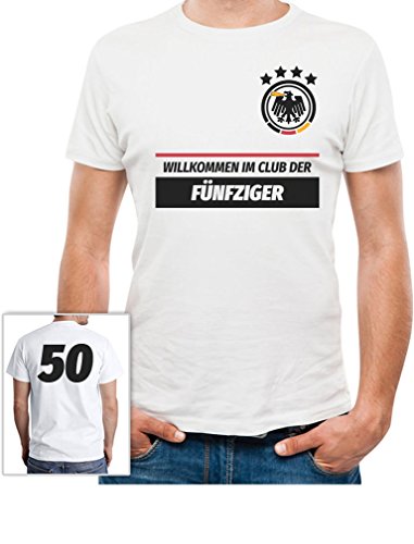 50 Geburtstag Geschenk – Willkommen im Club der 50er Deutschland Trikot T-Shirt Medium Weiß