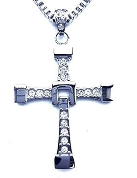 Kette aus 100 % Edelstahl, mit Anhänger Kreuzform, Charakter Fast and Furious Dominic Toretto (Vin Diesel)