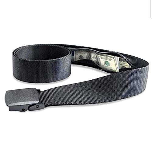 I-AM Cinturón antirrobo con bolsillo secreto de caché dinhero para viajes, compartimiento secreto !!