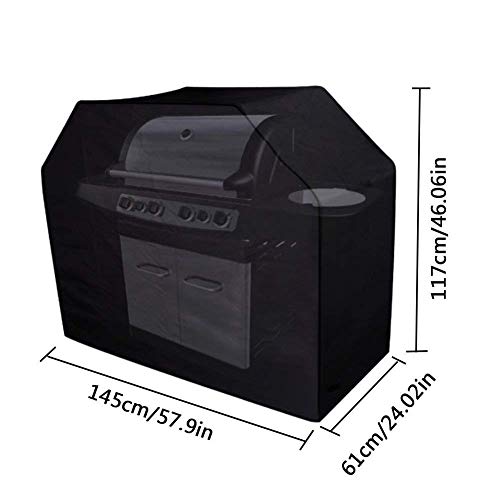spécification Fablcrew Housse de Protection pour Barbecue BBQ Couverture de Barbecue Rectangulaire Anti-poussière Anti-UV Imperméable Extérieur Barbuae Grill Noir 145 * 61 * 117CM
