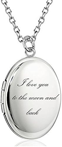 Mrs IXIQI Infinity Love Heart Pendant Necklace Locket Engraved on the back With " I love you to the moon and back" Gifts Present For Women With 45cm Chains (BT_027_White3)