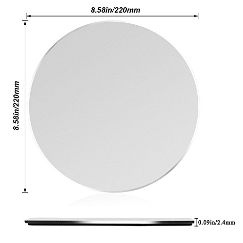 IBESTWIN Casa Oficina Redondo de Metal en Forma Antideslizante rat  n Pad Alfombrilla Para PC Ordenador  220 x 220 mm   color plata