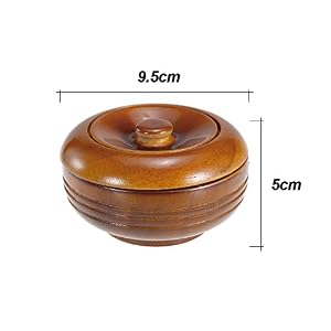 Anself Wooden Shaving Brush Bowl Shaving Mug Shave Cream Soap Cup with Cover - Image 2