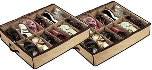 HK:A BRAND NEW SPACE SAVING SHOE ORGANIZER SLIDE UNDER BED 2 PACK STORAGE