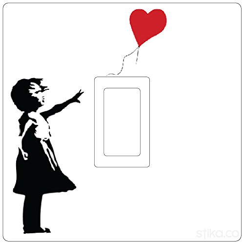 stika.co Banksy-Mädchen mit Ballon Lichtschalter-Sticker, Vinyl - 2