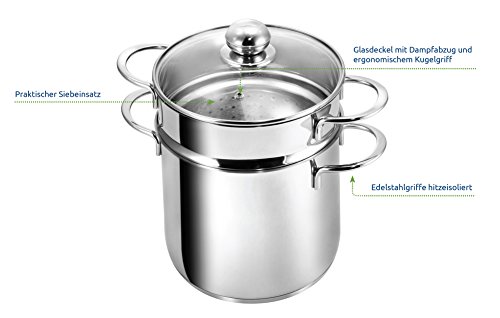 Kopf 122494 Makkaroni Nudeltopf, Ø 20 cm, Edelstahl + Spaghetti/Gemüseeinsatz - 2
