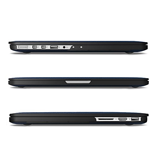 Fintie MacBook Pro 13 Retina Hülle Case – Ultra Slim Hochwertige Kunstleder Coated Hard Shell Schutzhülle Tasche für Apple MacBook Pro 13.3″ mit Retina Display A1502 / A1425 (NEUESTE VERSION, NO CD-ROM Drive) , Marineblau - 4