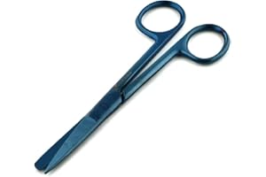 UNI TOOLS Dressing Scissors 14cm, First Aid, Vets, Pet Grooming, Nurses, Home Office Use (Sharp Blunt Str, Blue)