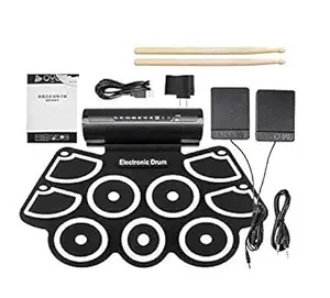 QAWACHH Electronic Portable Drum Musical Instrument Jazz Electronic Percussive 9 Pads