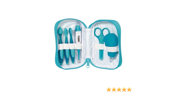 liaunghie Spazzola E Pettine Azzurro Bebe Confort Set Toilette Cura Del Neonato Con Termometro Per Bagnetto Forbicine Prima Infanzia Set Di Igiene E Benessere Bepco Ee