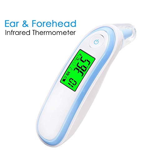 Preisvergleich Produktbild QUMOX Digitale LCD Infrarot Fieberthermometer Ear Ohr Thermometer Blau