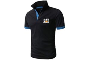 GHDUI T-Shirt da Golf da Uomo T-Shirt per Caterpillar Stampa Polo con Risvolto Maglia Manica Corta T-Shirt Casual T-Shirt Estiva Sport Teen Tops-A||M