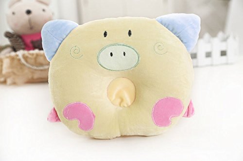 Meta-U Cute Piggy Soft Baby Head Shape Pillow (Yellow)