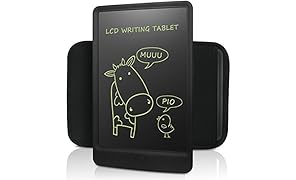NEWYES LCD Tablet da Scrittura Portatile con Custodia a Mano, Lunghezza 10 Pollici (Nero+Astuccio)