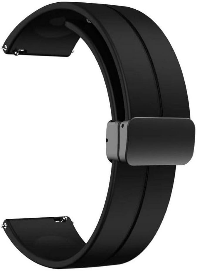 GPACK Samsung Galaxy Watch 5 Pro ile uyumlu Kordon Kayış d-buckle Mıknatıslı Silikon 20/jku, Siyah