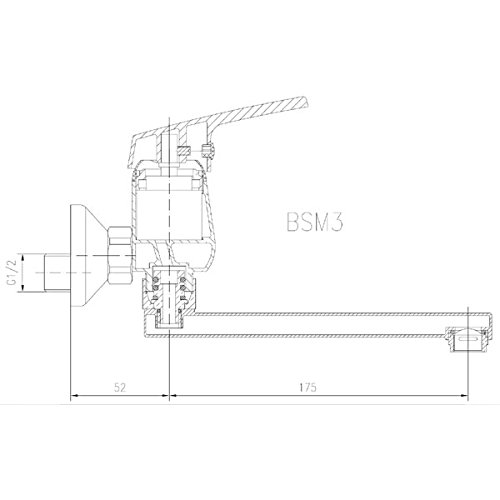 Hochwertige Wandarmatur Wandmontage-Hochdruckarmatur-Einhebelmischer- Serie: Smile – Ferro Auslauf kurz 16cm - 2