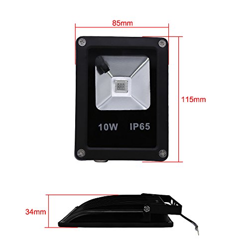VINGO® LED 10W RGB Fluter Flutlicht Aussen Scheinwerfer Wasserdicht Strahler IP65 mit Fembedienung - 2