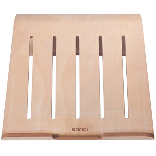 First2savvv MT-BJPB-13D01 Universelle Notebookständer Elegante Laptop Halter Holz Laptop Kühlung Cooling Stand Haltewinkel Sockel für MacBook Air / Pro Retina PC Notebook mit schwarz USB-Lampe - 6