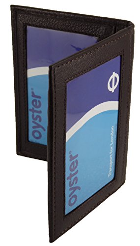 Slimline Soft Leather Credit Card Wallet/Travel/Holder with Twin ID Windows (Purple)