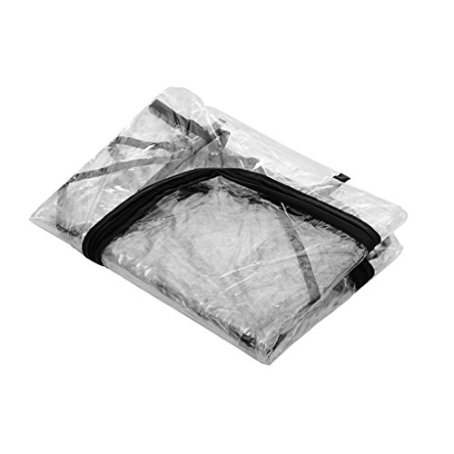 Universal Regenschutz Regenhülle für Kinderwagen Buggy Regen-Abdeckung mit Reißverschluss Öffnung, Transparent PVC Material, gegen Wind Regen Wetter - 7
